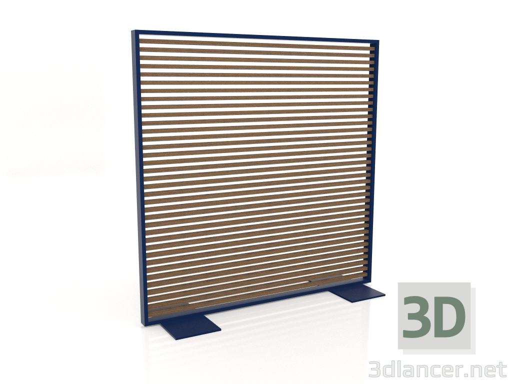 3d модель Перегородка из искусственного дерева и алюминия 150х150 (Teak, Night blue) – превью