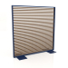 modello 3D Parete divisoria in legno artificiale e alluminio 150x150 (Teak, Blu notte) - anteprima