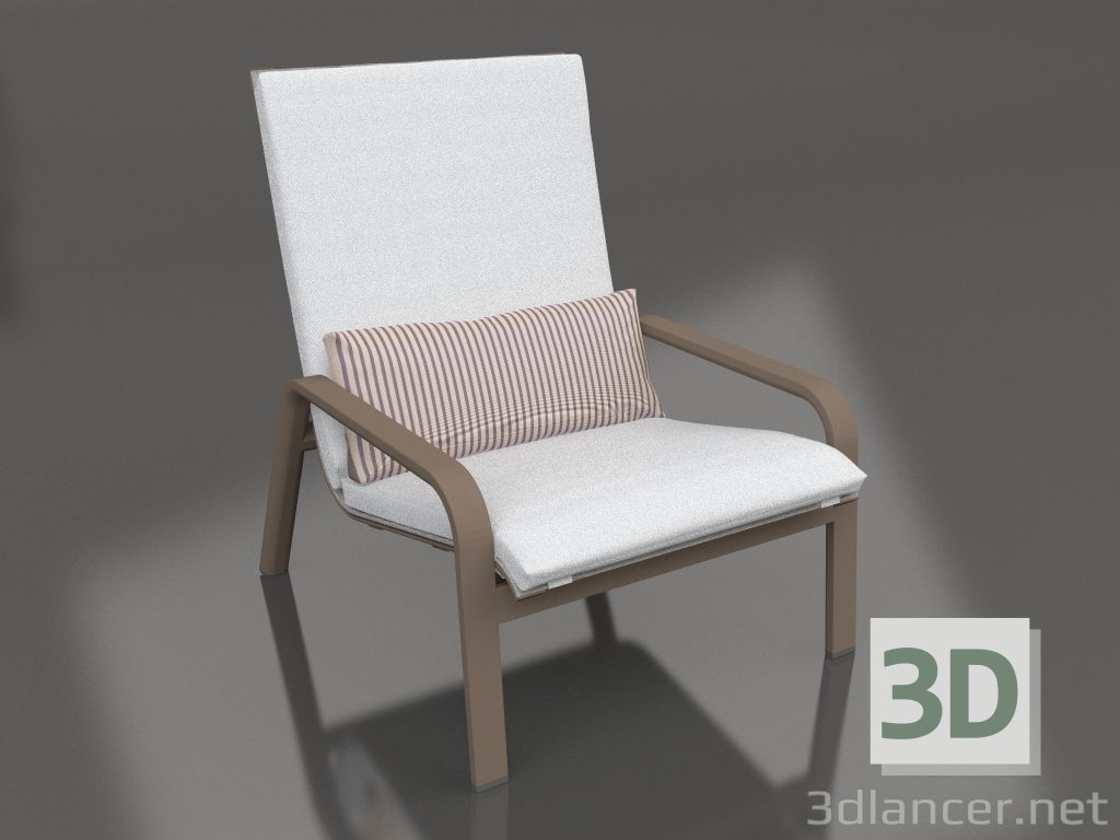 3d model Sillón con respaldo alto (Bronce) - vista previa