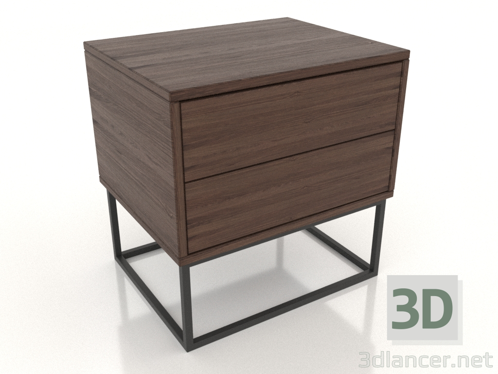 modèle 3D Table de chevet PUSH 500 mm (noyer foncé) - preview