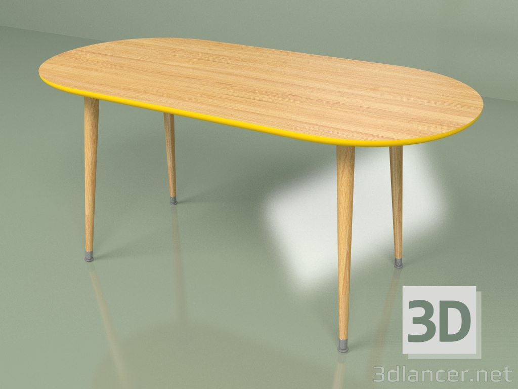 3D Modell Couchtisch Seifenfurnier (gelb-senf) - Vorschau