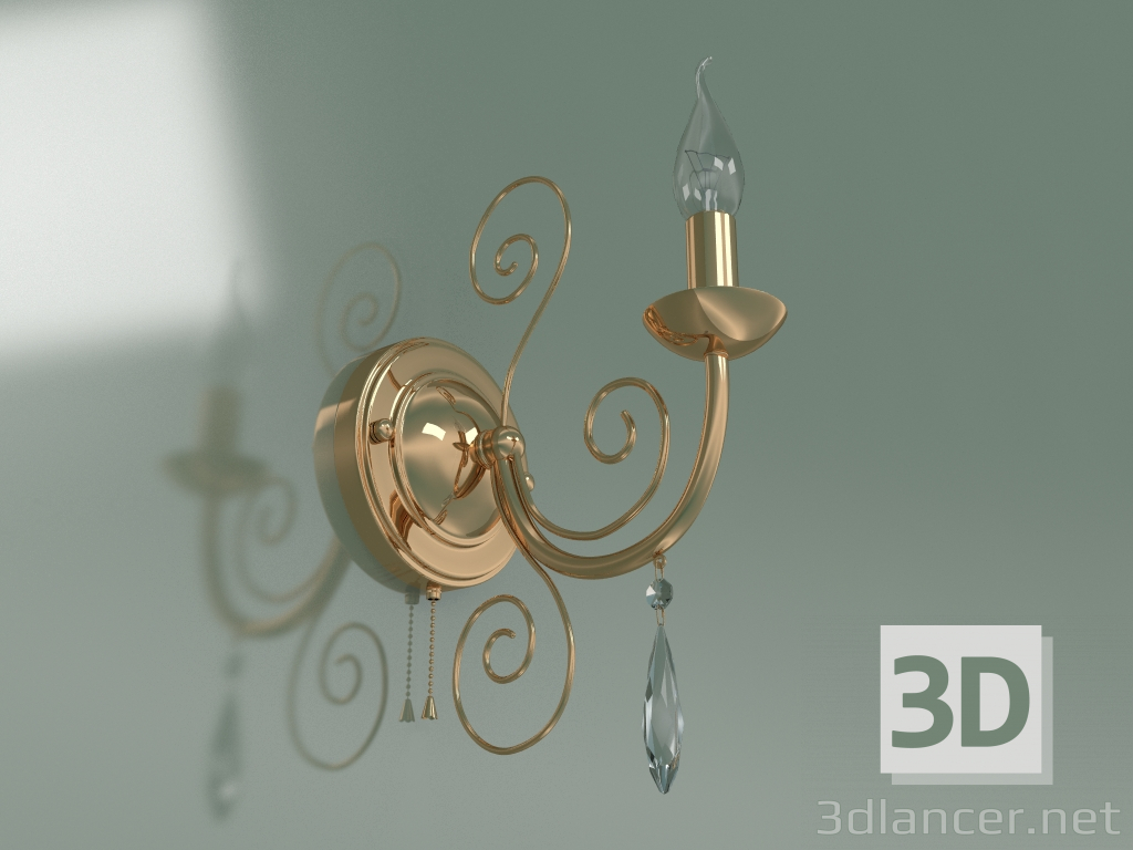 modello 3D Applique 10094-1 (Strotskis in cristallo trasparente oro) - anteprima