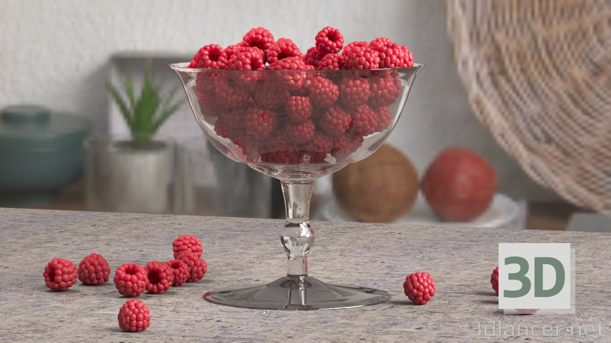 Himbeeren 3D-Modell kaufen - Rendern