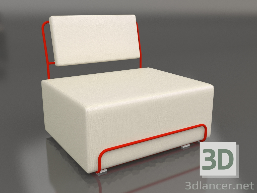 modello 3D Poltrona lounge (rossa) - anteprima