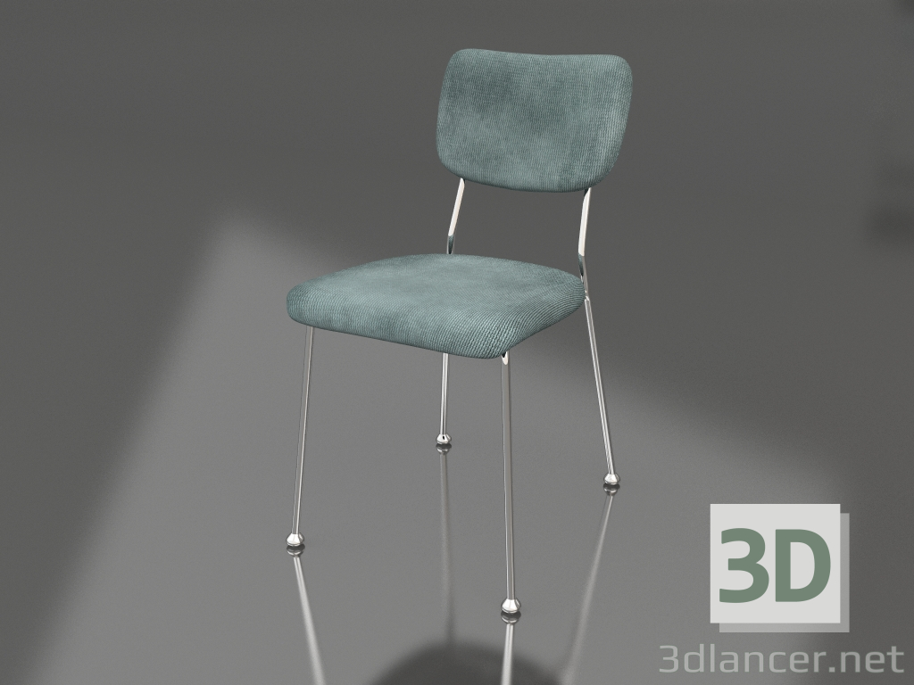 modèle 3D Chaise Benson (Gris-Bleu) - preview