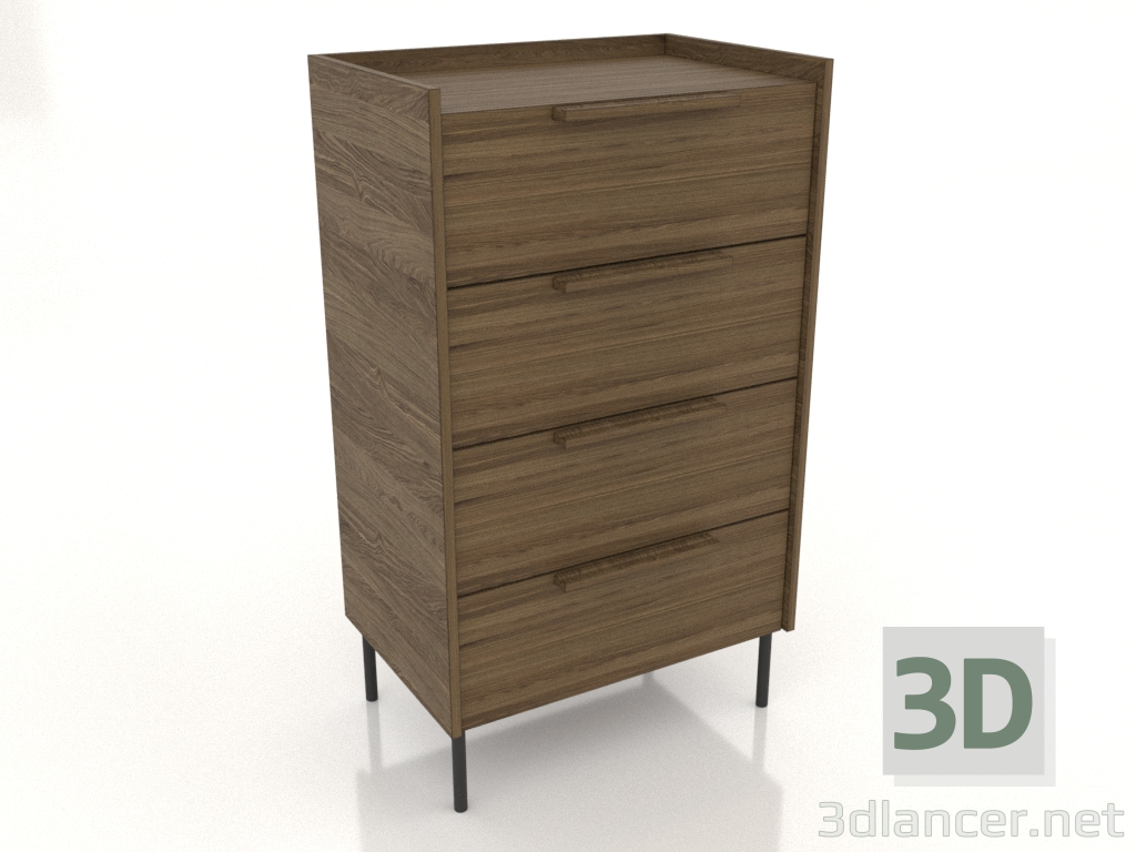 3D modeli 600 mm yüksekliğinde çekmeceli dolap (dişbudak ceviz) - önizleme