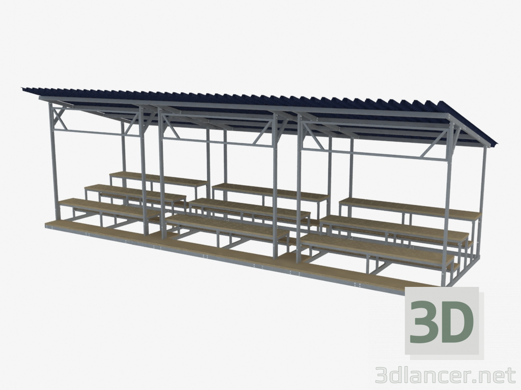 modello 3D Tribuna spettatore (54 posti) (7929) - anteprima