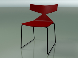 Chaise empilable 3702 (sur un traîneau, Rouge, V39)