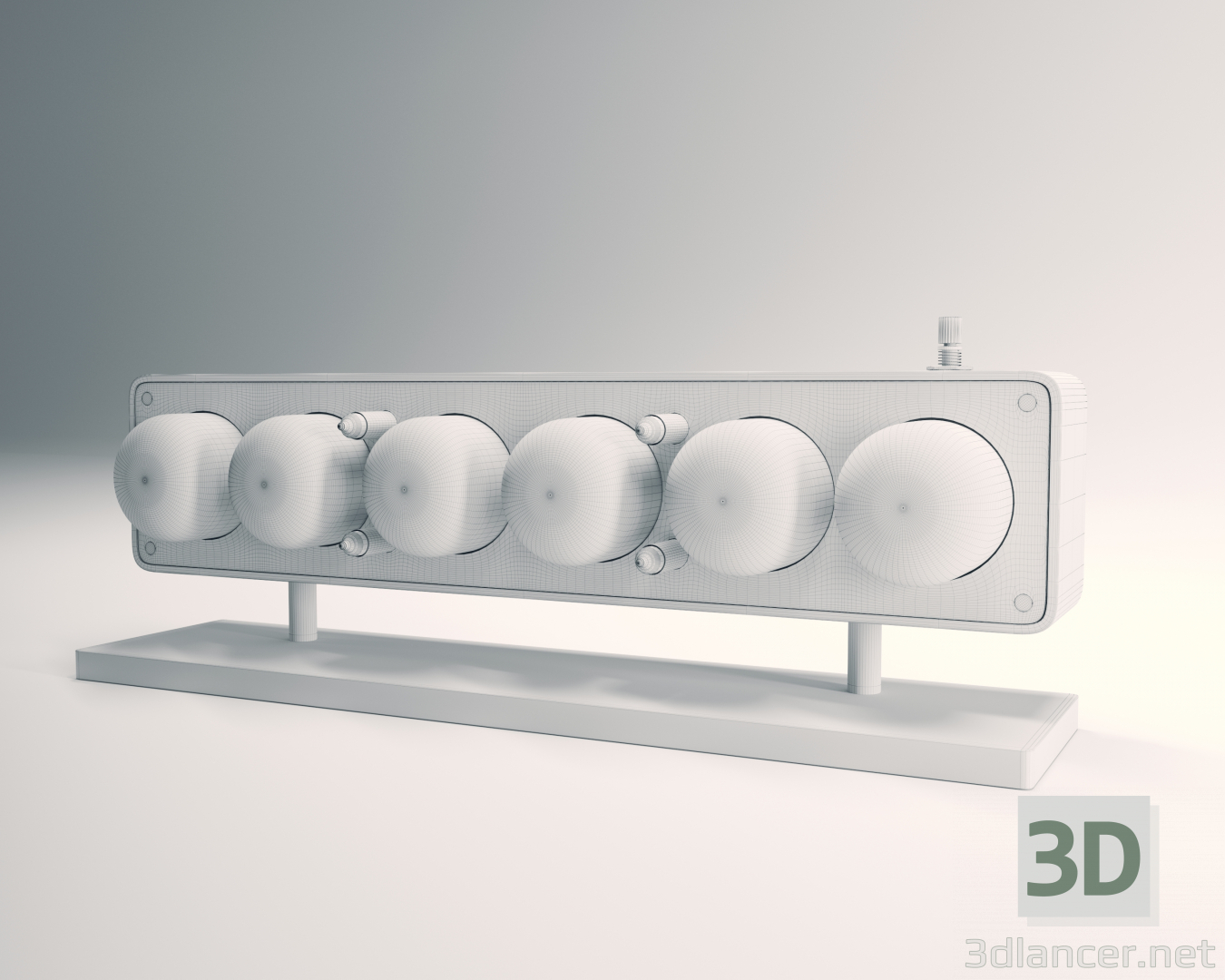 3d Clock on lamps IN-4.IN4 Glow Tube Nixie Electron Tube Clock model buy - render