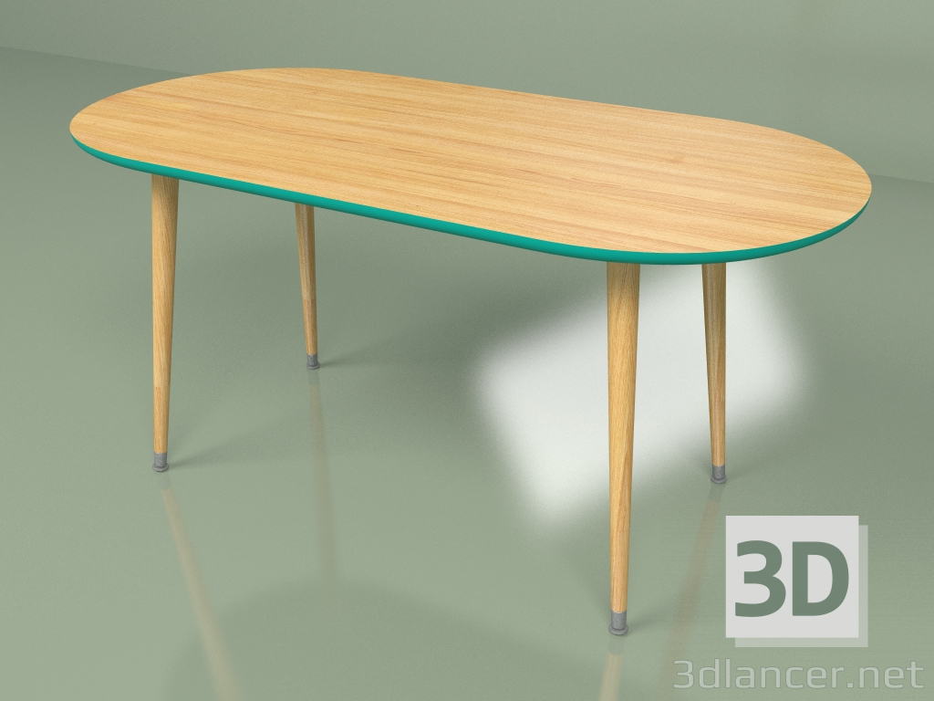 3D Modell Couchtisch Seifenfurnier (türkis) - Vorschau