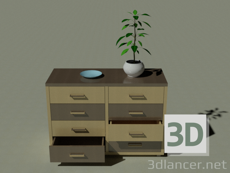 3d Dresser plant комод растение модель купить - ракурс