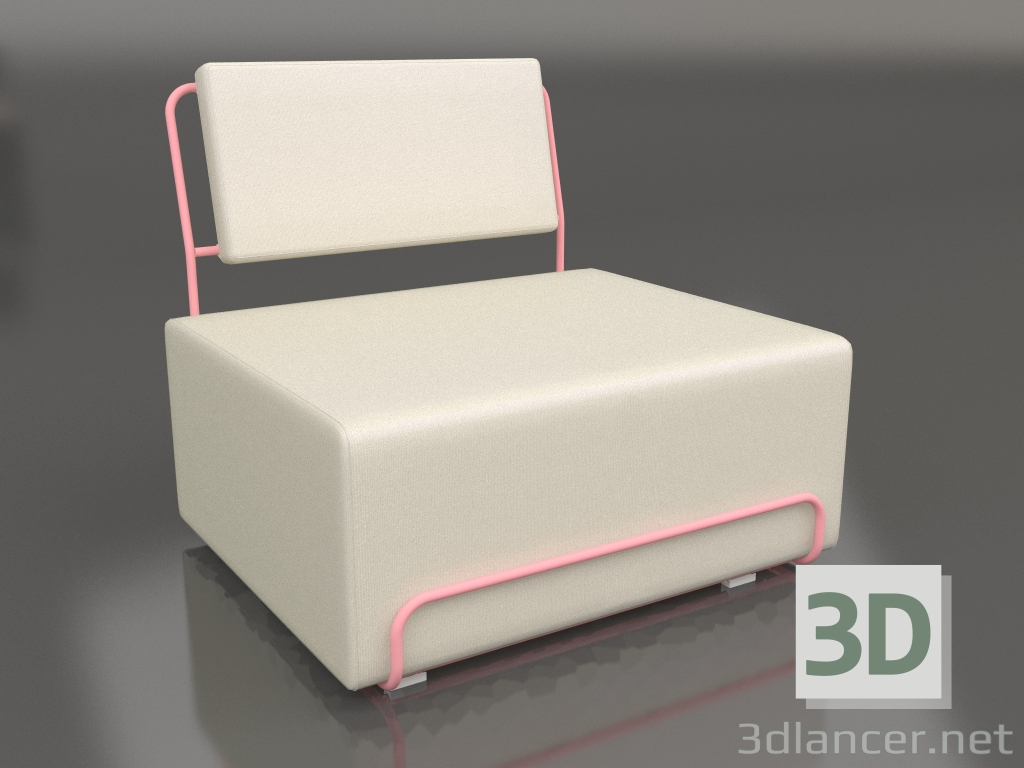 modèle 3D Chaise longue (rose) - preview