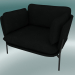 3d model Armchair Cloud (LN1, 84x100 N 75cm, Warm black legs, Leather - Black Silk) - preview