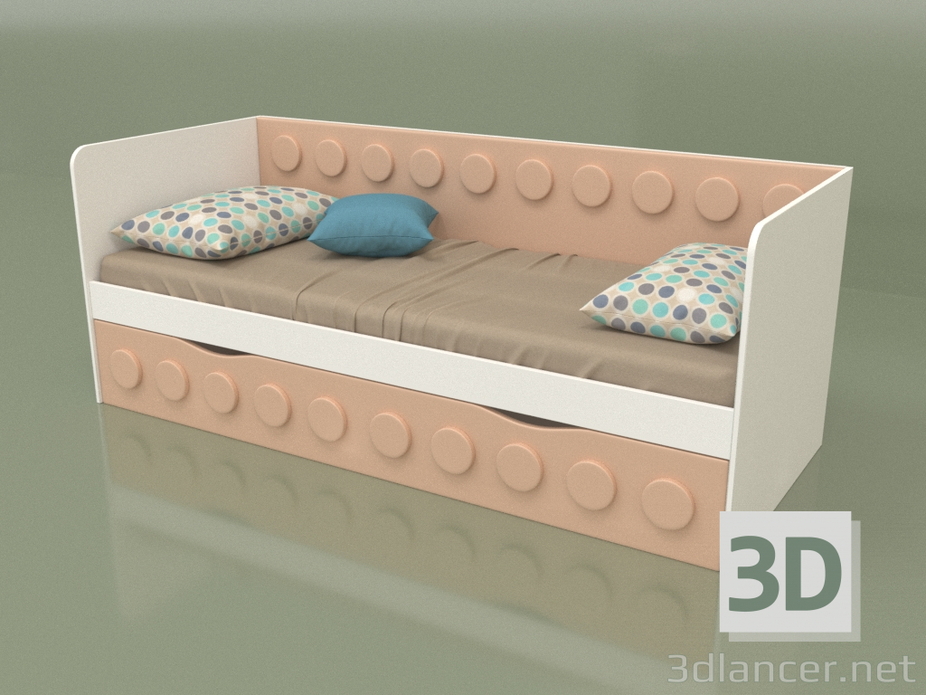 modello 3D Divano letto per adolescenti con 1 cassetto (Ginger) - anteprima