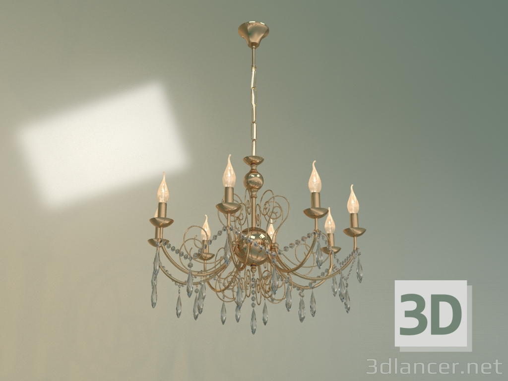 3d model Chandelier 10094-8 (gold-transparent Strotskis crystal) - preview