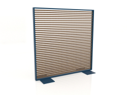 Partition made of artificial wood and aluminum 150x150 (Teak, Gray blue)