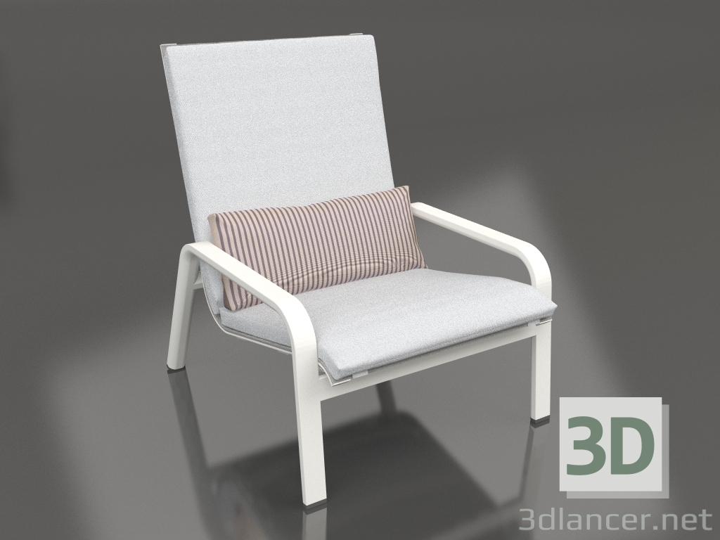 3D Modell Loungesessel mit hoher Rückenlehne (Achatgrau) - Vorschau