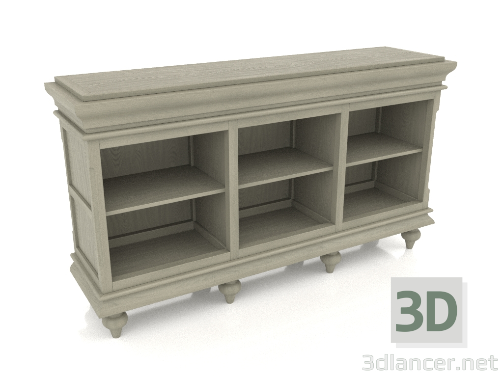 3d model Open cabinet (3 sections) - preview