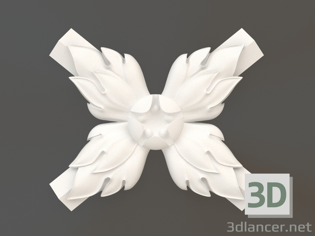 3d model Gypsum corner element DELH 005 3 (156x183x25) - preview