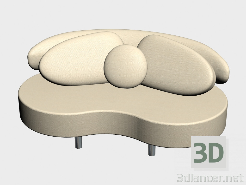 3d модель Диван двухместный Шенген – превью