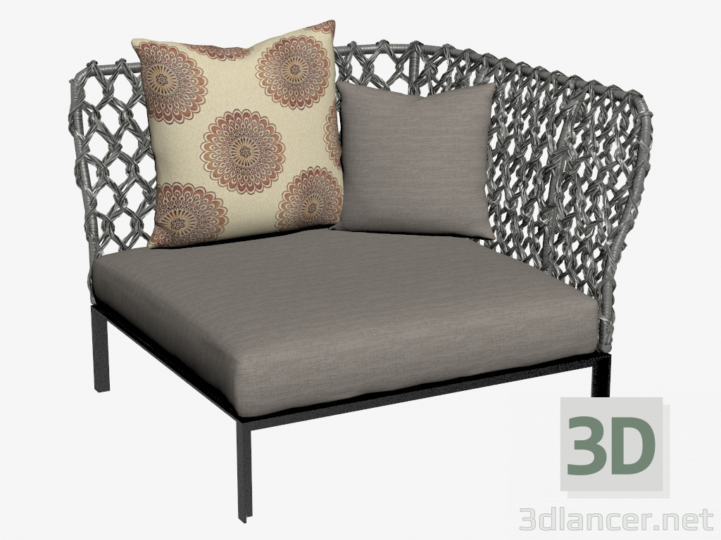 modèle 3D Fauteuil simple à angle 1 - preview