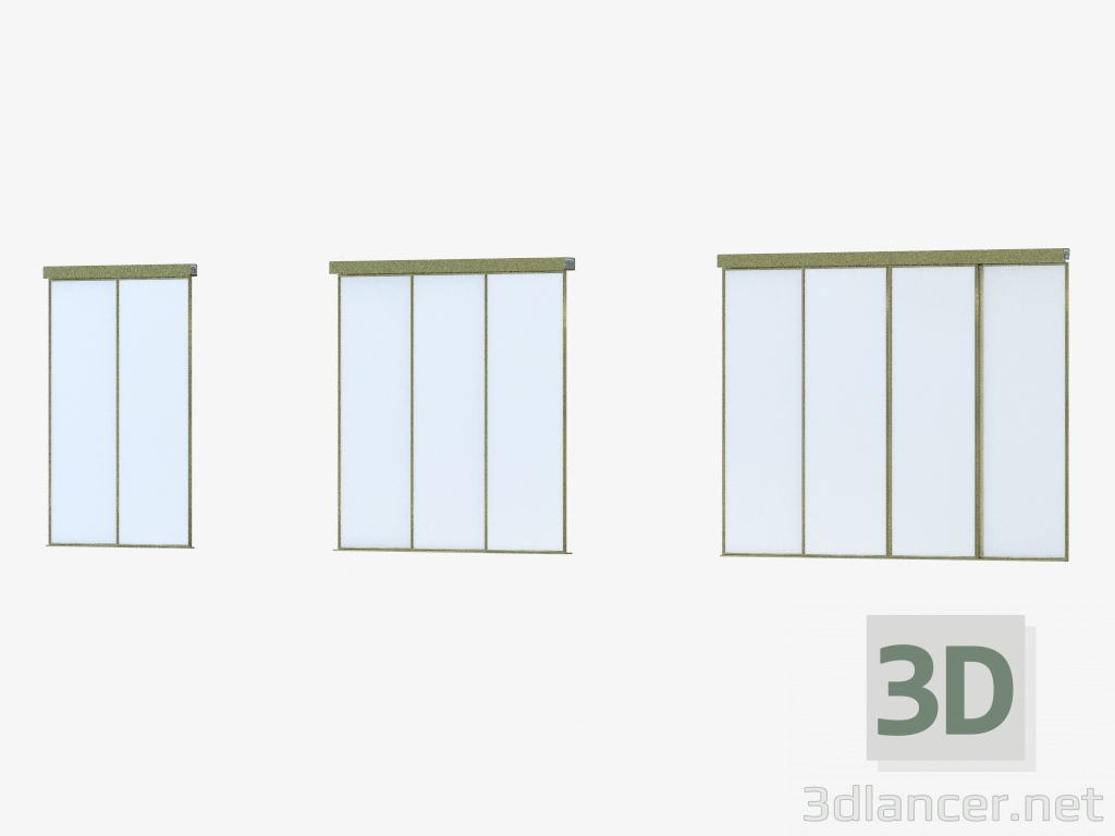 3d model Interroom partition A4 (champane white) - preview