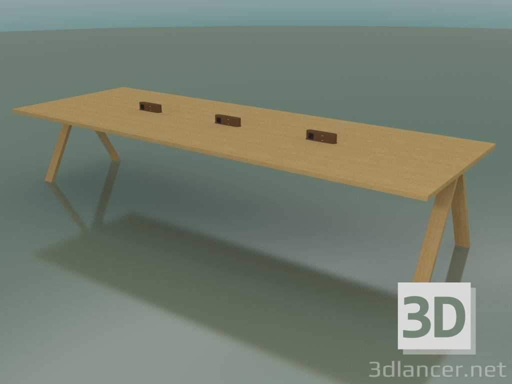 3d model Table with office worktop 5007 (H 74 - 390 x 135 cm, natural oak, composition 2) - preview