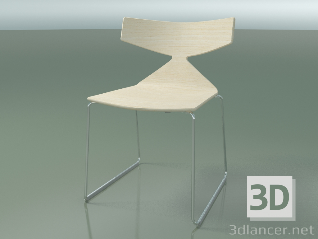 3d model Silla apilable 3702 (en trineo, blanco, CRO) - vista previa