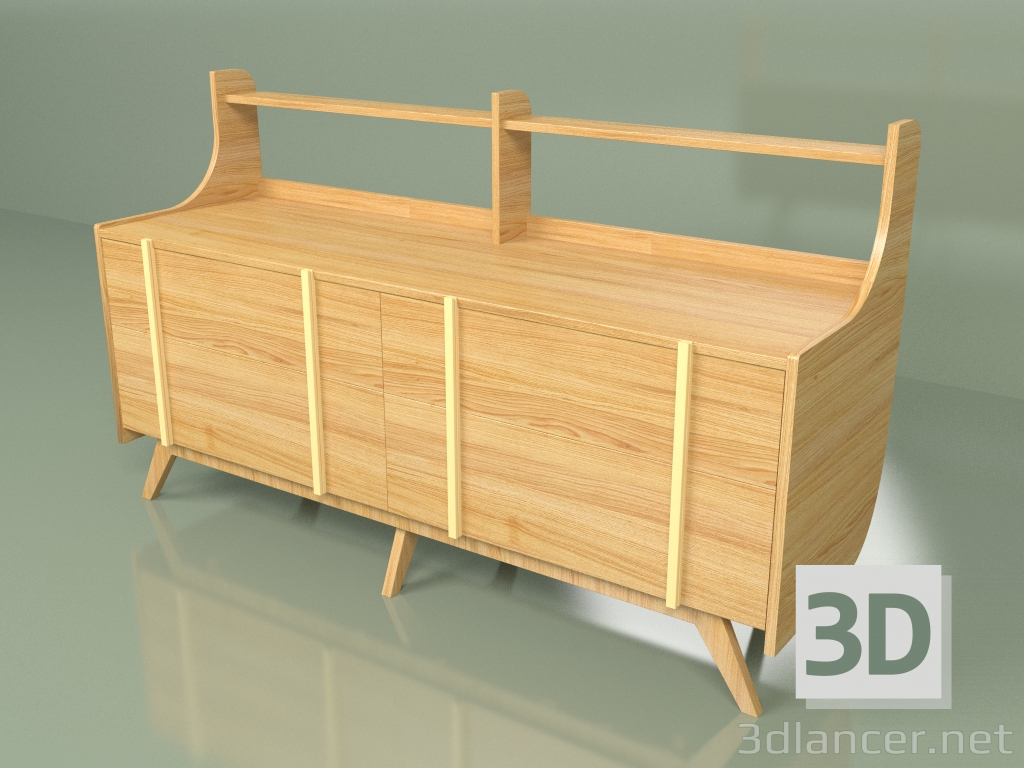 3d model Cajonera Woonted (amarillo ocre) - vista previa