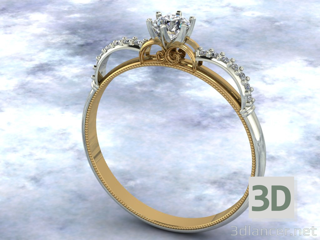 modèle 3D bague de fiançailles - preview