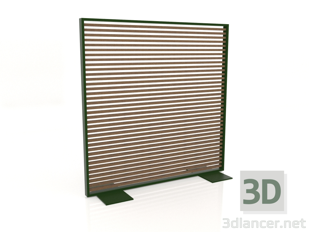 3d модель Перегородка зі штучного дерева та алюмінію 150х150 (Teak, Bottle green) – превью