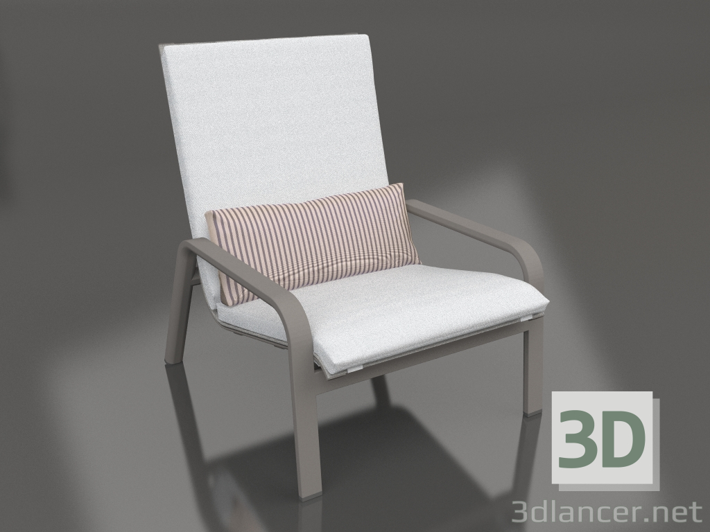 Modelo 3d Espreguiçadeira com encosto alto (cinza quartzo) - preview