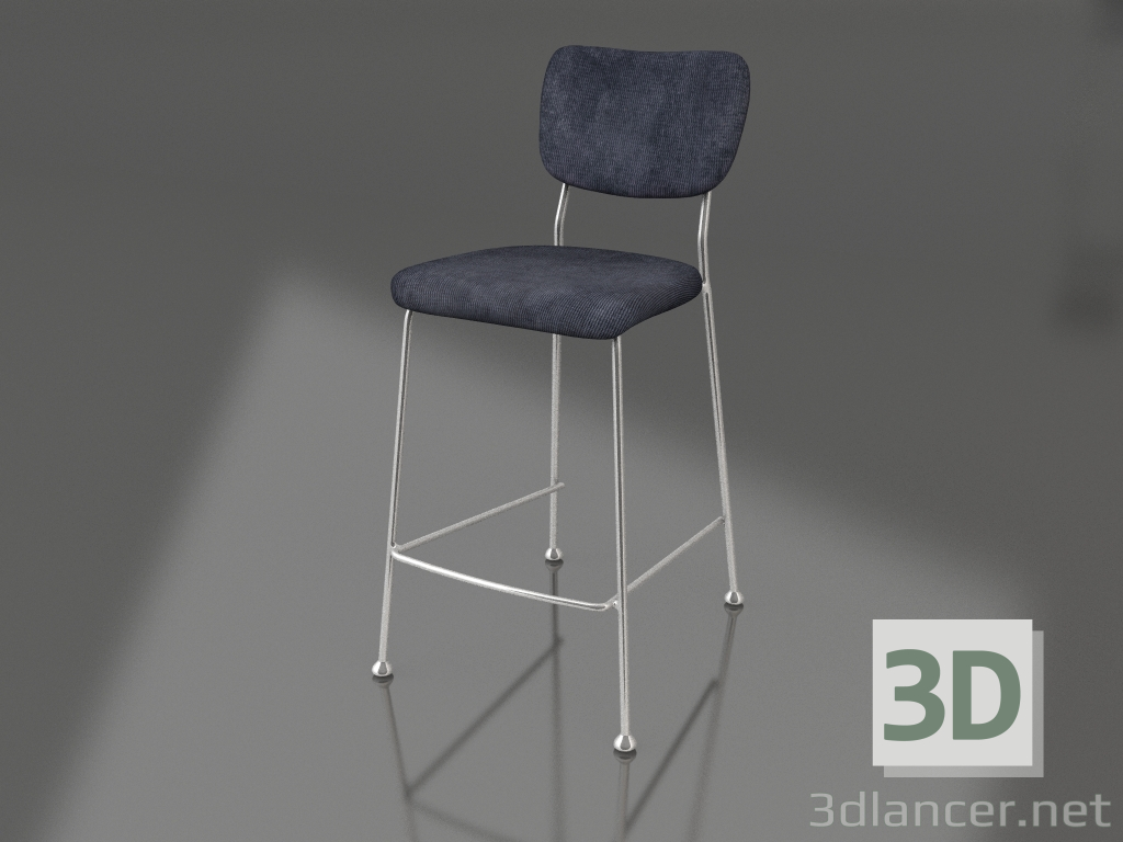 modèle 3D Tabouret semi-bar Benson 64,5 cm (Bleu Foncé) - preview