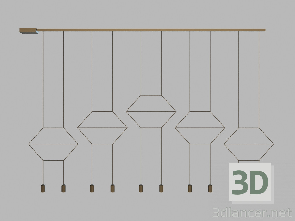 3d model 0333 hanging lamp - preview