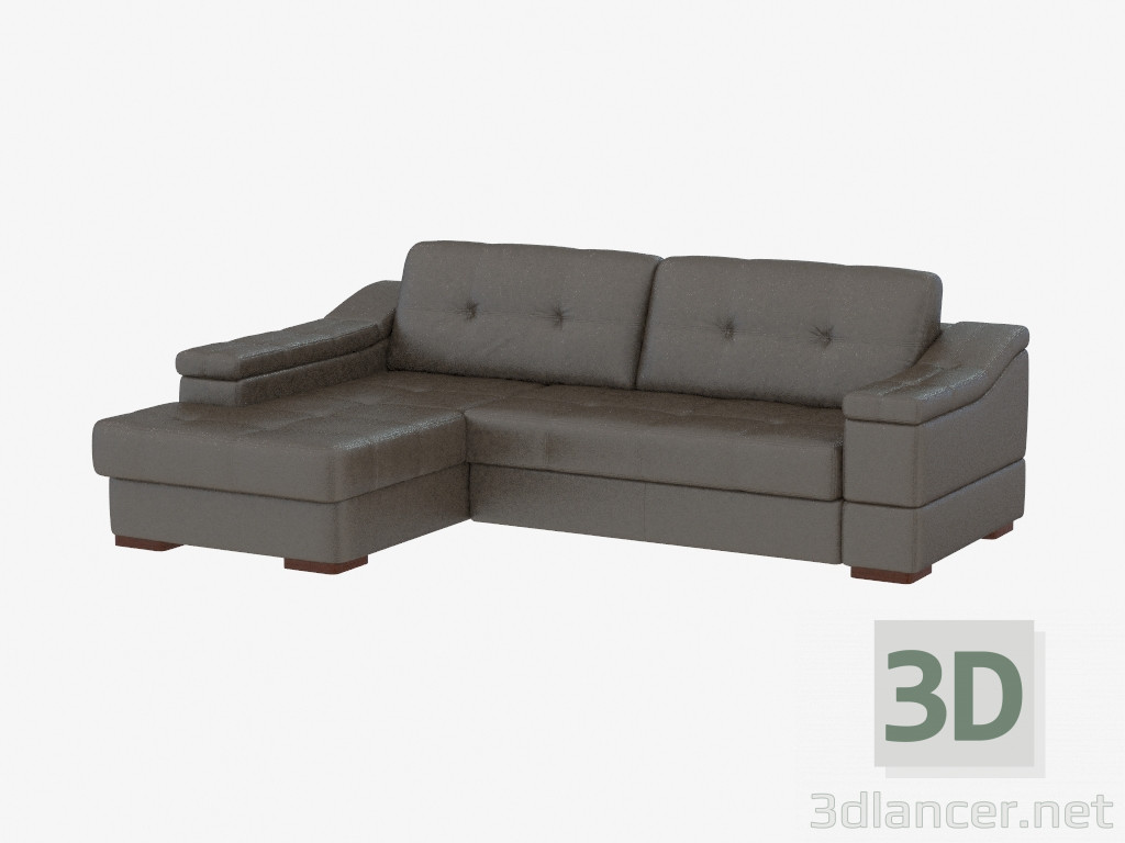 modello 3D Divano letto in pelle - anteprima