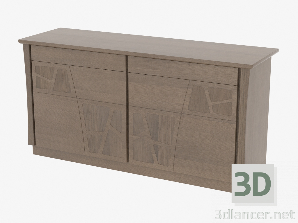 Modelo 3d porta Buffet 2 com 2 gavetas plinto CR2MOLZ - preview