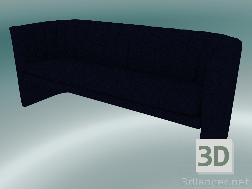 3D Modell Sofa Triple Loafer (SC26, H 75 cm, 185 x 65 cm, Samt 9 Mitternacht) - Vorschau