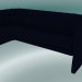 3D Modell Sofa Triple Loafer (SC26, H 75 cm, 185 x 65 cm, Samt 9 Mitternacht) - Vorschau