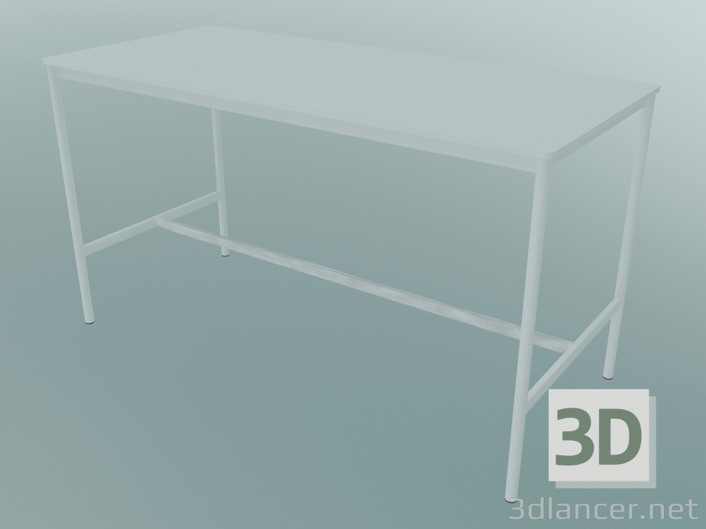 3D modeli Dikdörtgen masa Tabanı Yüksek 85x190x105 (Beyaz) - önizleme