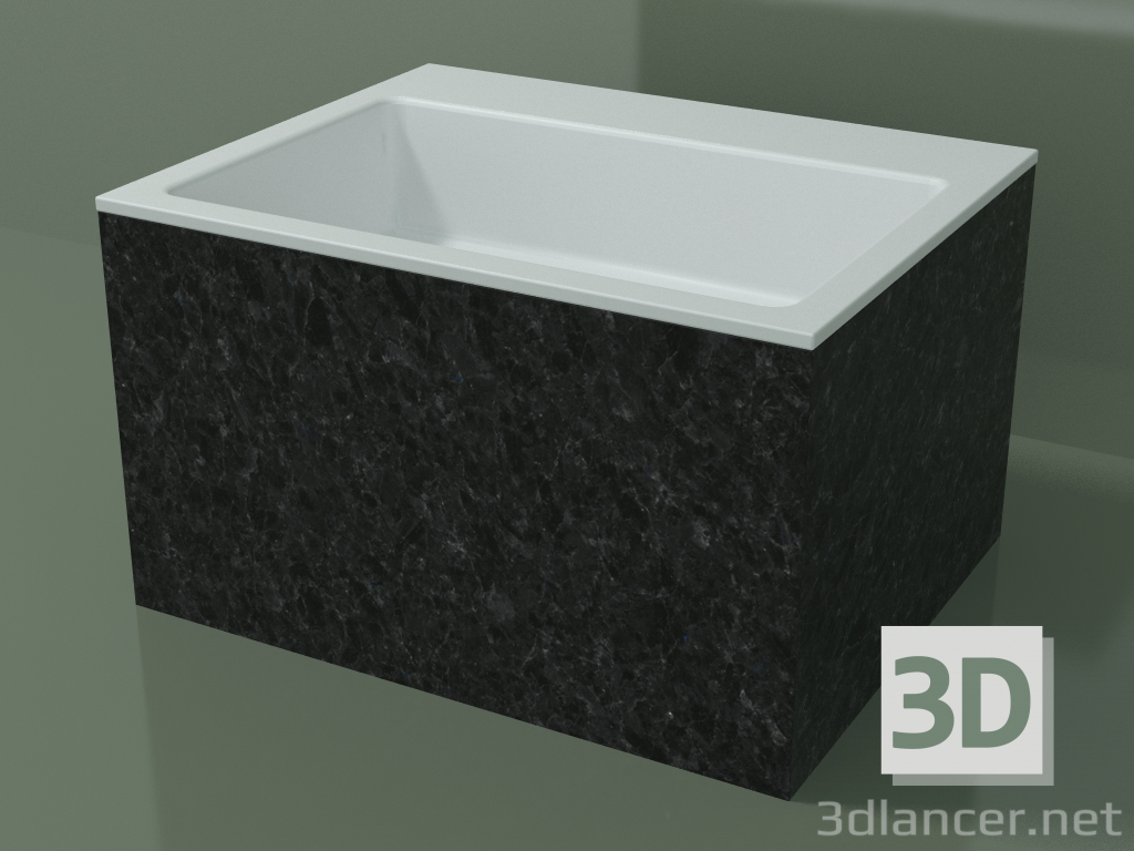 modello 3D Lavabo da appoggio (01R132302, Nero Assoluto M03, L 60, P 48, H 36 cm) - anteprima