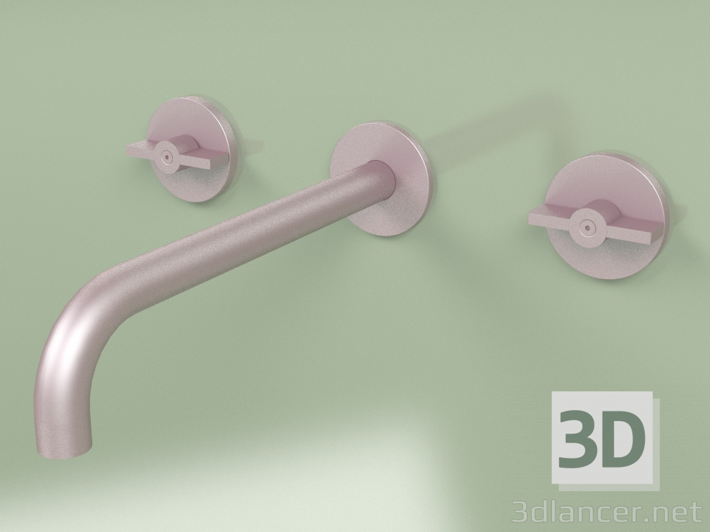 Modelo 3d Conjunto de parede de 2 misturadores separados com bico (19 11 V, OR) - preview