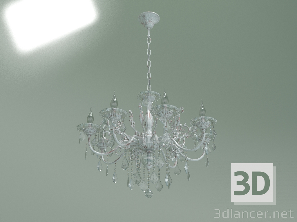 Modelo 3d Lustre pendente 3281-8 (branco com cristal Strotskis dourado) - preview