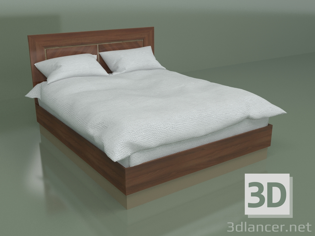 Modelo 3d Cama de casal DN 2016 (Nogueira) - preview