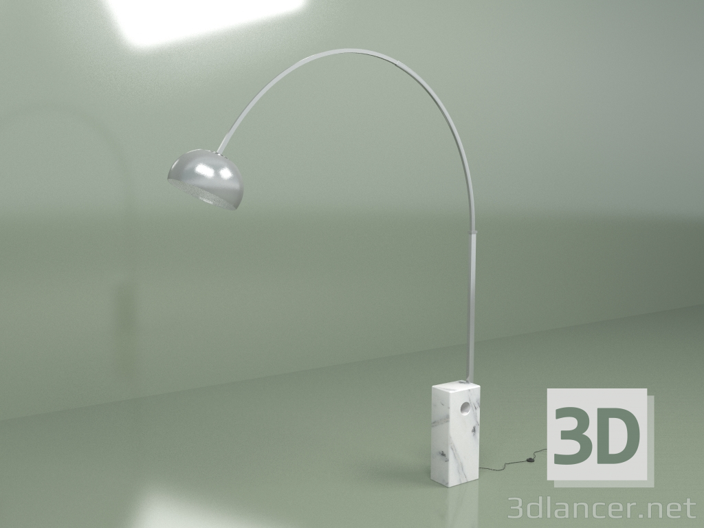 3d model Lámpara de pie Arco 2 (plata) - vista previa