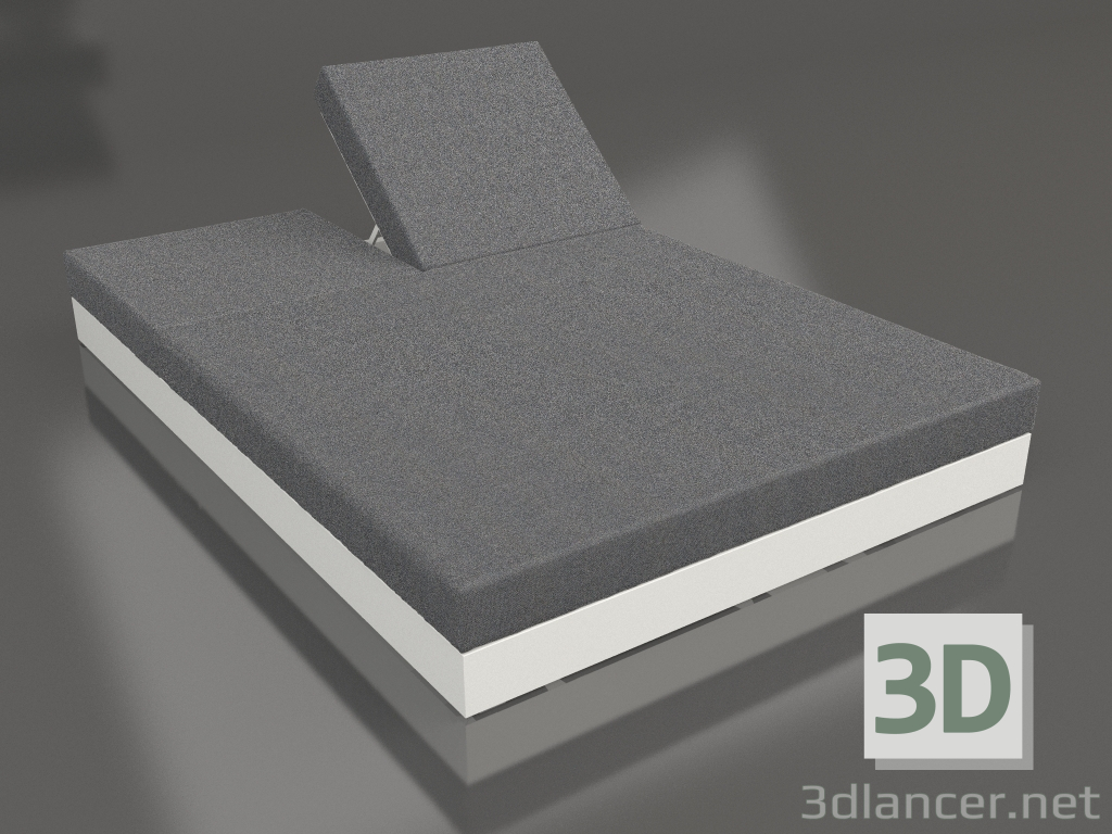 modello 3D Letto con schienale 140 (Grigio agata) - anteprima