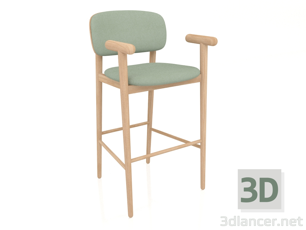 modello 3D Sgabello bar con braccioli Mild (03) - anteprima