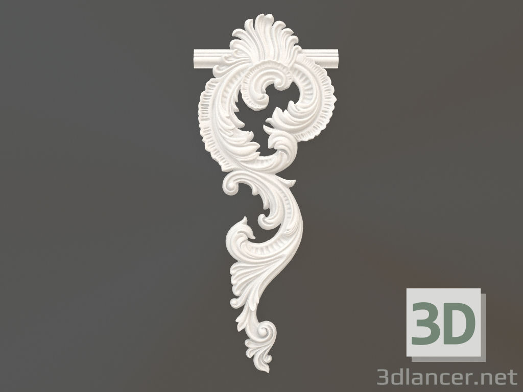 3d model Gypsum corner element DELH 009 1 (671x259) - preview