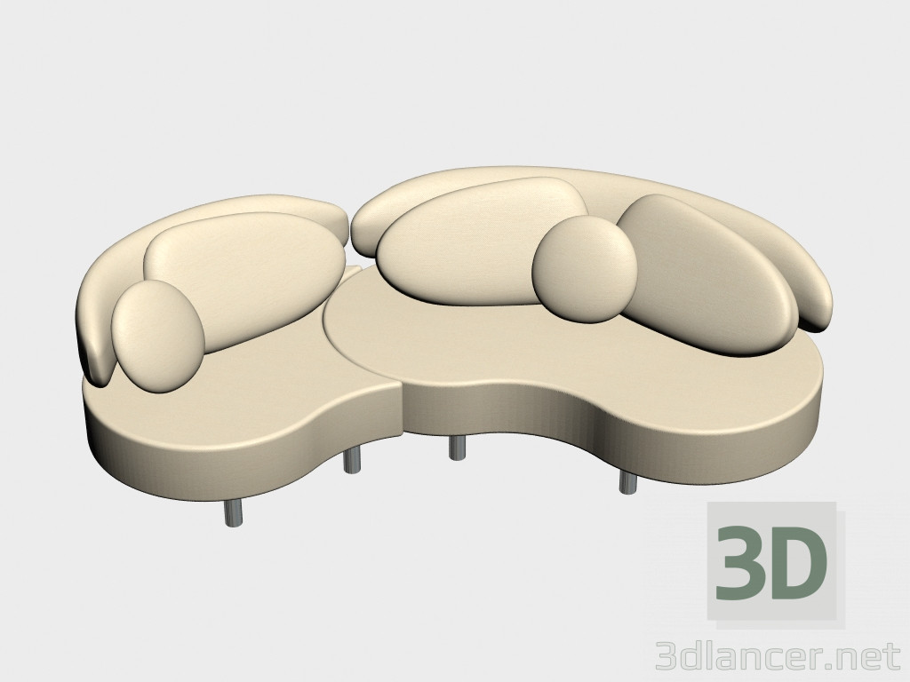 3D modeli Modüler Koltuk Schengen (I varyantı) - önizleme