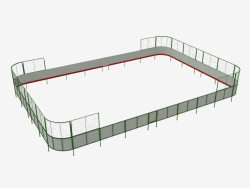 Terrain de hockey (contreplaqué, filet derrière le but 21x14) (7931)