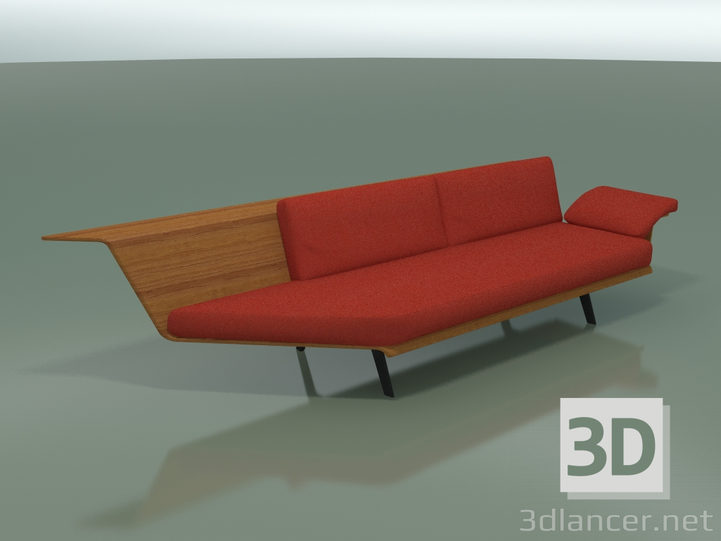 3d model Módulo angular doble Lounge 4407 (90 ° a la derecha, efecto Teca) - vista previa